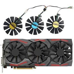 ASUS ROG Strix GTX 980 1060 1070 1080 Ti RX 480 R9 390X 게이밍 GPU 팬용 쿨러레이지 87mm DC12V 0.45A FDC10U12S9-C 그래픽 카드 냉각 팬(팬 ABC(풀 세트))