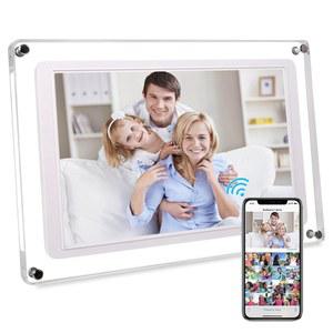 Frameo 10.1인치 WiFi 디지털 액자 - 아크릴 비디오 프레임, 32GB 메모리, 1280x800 IPS LCD 터치스크린 전자 액자, 어디서나 즉시 무선으로 사진 공유