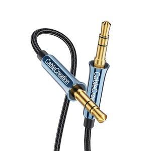 케이블크리에이션 3.5mm 보조 코드 1.5FT /0.46M, 오디오 케이블 남성 대 남성, 하이파이, 헤드폰용 1 /8인치 브레이드 스테레오 잭 케이블, 카 스테레오, 휴대폰, 스피커, 노트북,