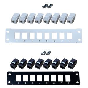 8포트 CAT5e 차폐 패치 패널 10G 지원 금속 하우징 색상 코드 라벨링
