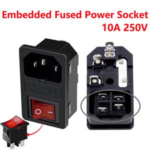 AC-01 로커 스위치 퓨즈 전원 소켓 커넥터 플러그 lEC320 C14 lnlet 10A250VAC