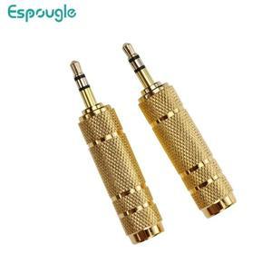오디오 케이블 어댑터 앰프 헤드폰 스테레오 AUX 컨버터 변환기 골드 3.5mm 암6.35mm 암으로 300 개