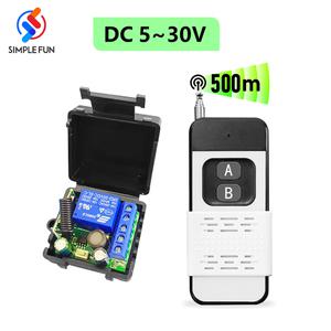 RF 433Mhz 무선 원격 리모컨 스위치 DC 5V 12V 24V 30V 릴레이 모듈 전자기 잠금 램프 LED500M 송신기