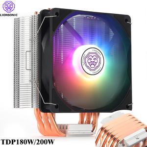 6 히트 파이프 CPU 쿨러 PWM 4 핀 120mm RGB PC 팬 조용한 Intel LGA 1700 1200 1150 1155 1356 2011 X79 X
