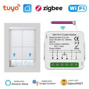 전동커튼 Tuya ZigBee 와이파이 스마트 커튼 모듈 윈도우 블라인드 롤러 셔터 스위치 홈 전기 알렉사 구글