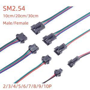 JST 와이어 커넥터 SM2.54 피치 2P 4 수 암 플러그 26AWG 배터리 충전 케이블 개