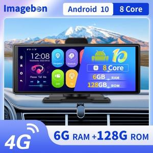 Imagebon 10.26인치 4G 8 코어 안드로이드 10 6+128G 대시 캠 자동차 DVR, CarPlay 및 안드로이드 자동 ADA