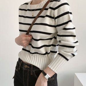 데일리 여자 예쁜 단가라 크롭 니트 긴팔 티셔츠