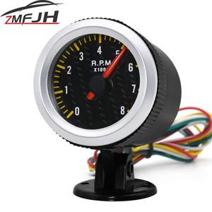 타코메트로 LED 타코 게이지 타코미터 보트 탄소 섬유 페이스 노란색 08000 RPM 계량기 6050 메트로 인터오