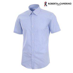[Roberta di Camerino]면스판 블루 스트라이프 슬림핏 반소매 셔츠 RP2-352-2
