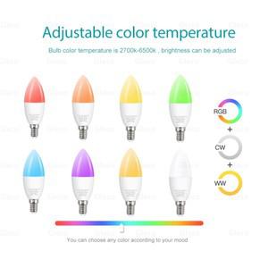 E14 스마트 WiFi/Zigbee LED 전구 Ewelink APP 용 디 밍이 가능한 RGBCW 촛불 램프 Alexa Google Home Yand
