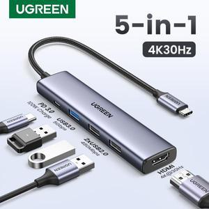 MacBook Pro/Air, iPad iPhone 15 XPS용 UGREEN USB C 허브 4K HDMI 100W 멀티포트 어댑터