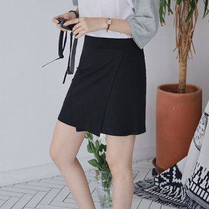[다잇템] 여자 미니멀리즘 SS 고무줄 큐롯팬츠 랩 아 미니스커트