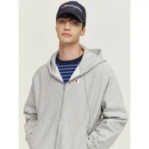 [하프클럽/]Champion 남성 C로고 Reverse Weave 기모 후드집업 그레이 CKTS2F703G2