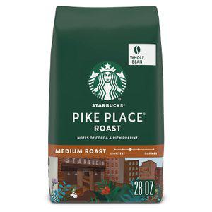 Starbucks 스타벅스 홀빈 커피, 미디엄 로스트 파이크 플레이스 로스트, 100% 아라비카, 1봉(28온스)