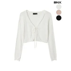 [하프클럽/BNX]여성 리본 볼레로 가디건