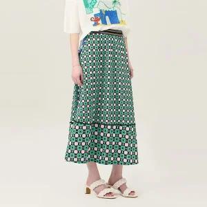 베네통 [Online Exclusive] 컬러 패턴 밴딩 스커트BASKE2531GR