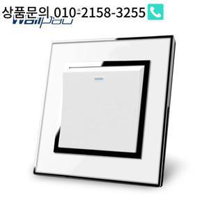 1구 리셋 전등 스위치 모먼트레이 푸시 버튼 초인종 기능 은색 테두리 월 패드가 고급 아크릴 패널