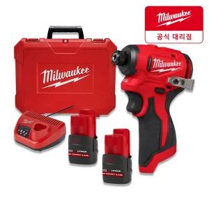 밀워키 M12 BLIDRC-252C 12V 충전임팩드라이버 2.5Ah 2개