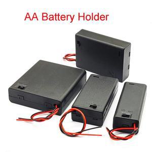 1/2/3/4 슬롯 AA 배터리 홀더 리드가 있 1.5V/3V/4.5V/6V 보관함 Wirees ON/Off 스위치 나사 캡 케이스 뒷