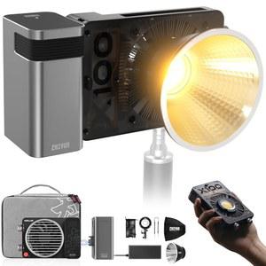 지윤 MOLUS X100 PRO V2 업그레이드 버전 LED 비디오 조명 [공식], 휴대용 100W 2700K650K CRI 95+ TLCI 97+ 블루투스 밝기 제어 연속 출력 사진 스튜디오
