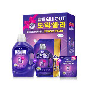 피지 모락셀라 땀냄새 빨래쉰내 냄새제거 세탁세제 코튼향 액체세제 실내건조 2.1L 용기 1개 + 리필 1L +