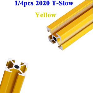 4PCS 노란색 알루미늄 CNC 유럽 3D 100 DIY 1000MM 슬롯 표준 프린터 압출 프로파일 20X20MM