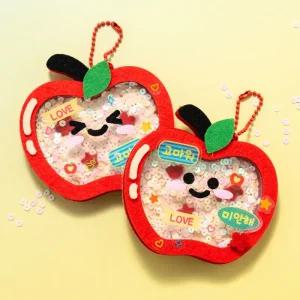 [오피스스쿨] 민화샵 KC인증 사과데이 펠트 쉐이커 키링 DIY 애플데이 감정표현수업 모둠활동 엄마표미술 돌봄교실 인성교육