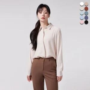 [유니제이] 링클프리 찰랑 카라 블라우스