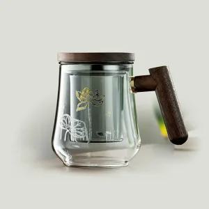 차우리기 유리필터컵 YH105 380ml 북대사글라스포트 찻주전자 티포트 스텐거름망 잎차 숙우 거름망팟 티팟
