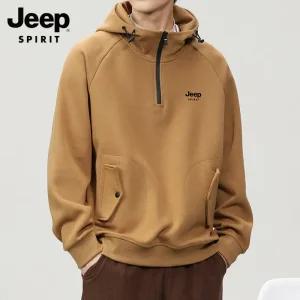 JEEP SPIRIT 남자 후드티 빅사이즈 하프 집업 가을 캐주얼 맨투맨