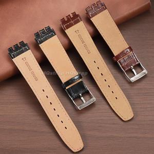 Swatch 17mm 19mm 정품 가죽 시계 밴드 용 시계 스트랩 고품질 손목 밴드 남성 여성 방수 소프트 시계줄 액