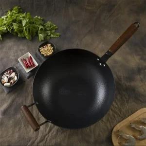 궁중 튀김 주철 s 32cm 34cm 가마솥 Wok 비 틱 프라이 팬 빵 피자 계란 스 케이크 가정용