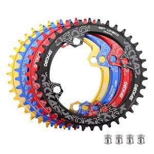 DJC 자전거 체인링 104mm BCD 원형/ MTB 104BCD 30T 52T 7/8/9/10/11/12 속도 협폭 와이드 투스 알루미늄 7075 초경량 32T 34T 36T 38T 40 42 DH XC 트레일 팻 바이크 전기