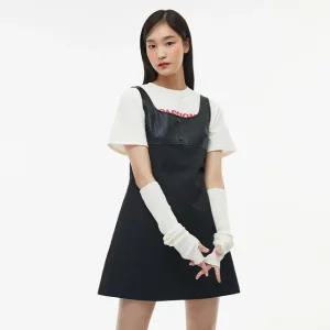 에코레더 배색뷔스티에 원피스 AQ1WO266