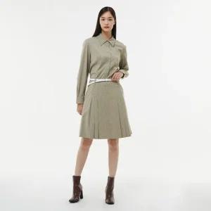 무릎 기장 플리츠 스커트 AP3WS863