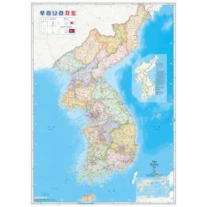 코팅 우리나라지도 - 한반도 대한민국 전도 도로 대한민국 전도 선물 대형 코팅 국내여행 지도 교육용