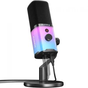 무선헤드마이크 MAONO PD100X 게이밍 마이크 USB XLR EQ RGB 음소거 헤드폰 잭 게이머 팟캐스트 PC용 PS54