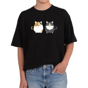 오버핏반팔티 야옹이 친구들 CAT 커플고양이 너는 나의 반쪽 전사이즈 가족티