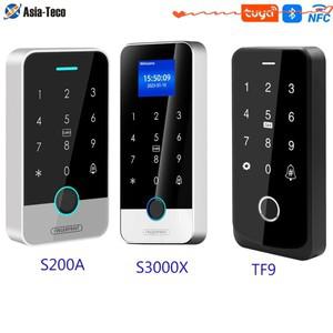블루투스 Tuya APP 지문 액세스 컨트롤러 독립형 RFID 키보드 터치 13.56Mhz 도어 오프너 시스템 방수