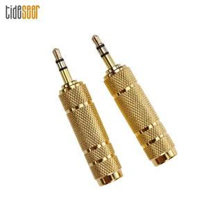 헤드폰 휴대폰 PC용 골드 잭 스테레오 마이크 오디오 어댑터 변환기 3.5mm 수-6.35mm 암 300 개