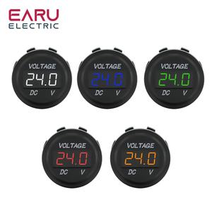 호환 Earu DC 5-48V 방수 전압계 LED 디지털 디스플레이 전압 측정기 자동차 바이크 오토바이 배터리 패널