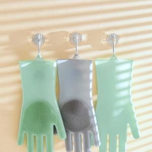 보리별 실리콘 수세미장갑 브러쉬 일체형 설거지 청소장갑