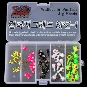 싸파 컬러 지그헤드 3/8oz, 1/4oz, 1/8oz, 1/16oz, 1/32oz 중 옵션 선택/SPZ-1/태클박스 별매 루어낚시 배