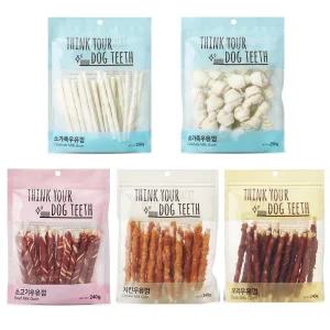 띵독 띵크유어독 Think Yor Dog Teeth 우유 딩고껌 x 2개 강아지껌 모음 소고기 연어 오리 치킨