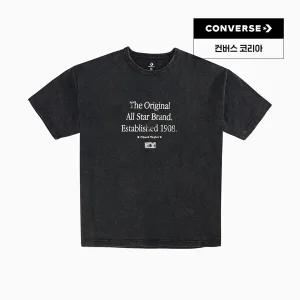 컨버스 워시드 티셔츠 블랙 MCH624-023
