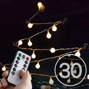 리모컨 앵두전구 배터리+USB 겸용 30구