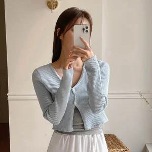 [코코블랑] 데이지 크롭 투버튼 가디건