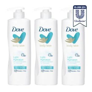 도브 바디러브 바디로션 라이트 하이드레이션 400ml 3개