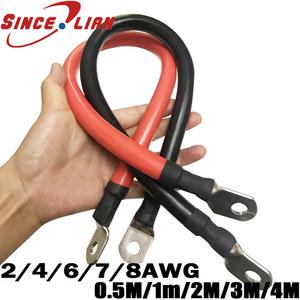 납땜 와이어 배터리 케이블, 소프트 실리콘 고무 와이어, 단자 전원 2AWG, 4AWG, 6AWG, 7 AWG